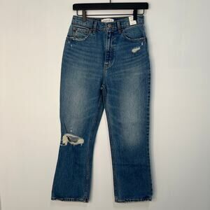 Abercrombie & Fitch Ultra High Rise Kick Flare Leg Denim Jeans Blue Size 26 NWT